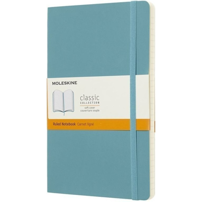 Блокнот MOLESKINE Classic Soft Large, линейка, голубой QP616B35